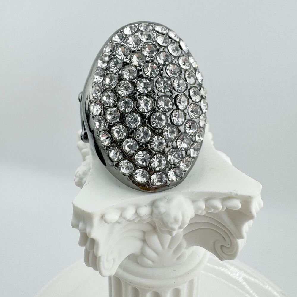 Vintage Chunky Rhinestone Statement Ring Glamorou… - image 5